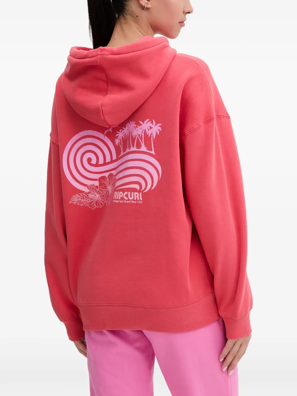 Rip Curl Ocean Break Heritage hoodie met trekkoord en grafische print Rood