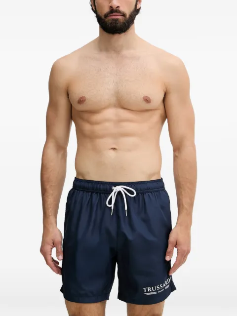 Trussardi logo-print drawstring swim shorts