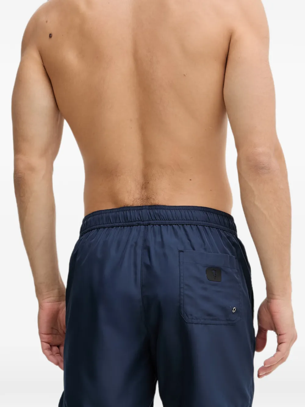 Trussardi Zwembroek met logoprint en trekkoord Blauw