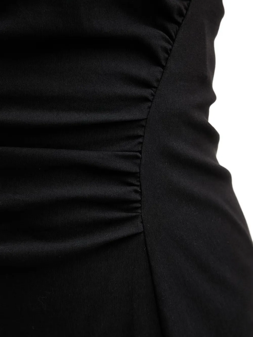 Sisley Midi-jurk met ruches en zijsplit Zwart