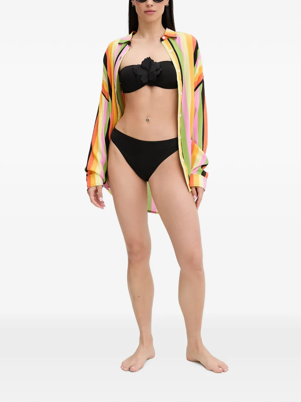 Rip Curl x Farm Rio blouse met verticale streep en lange mouwen Geel