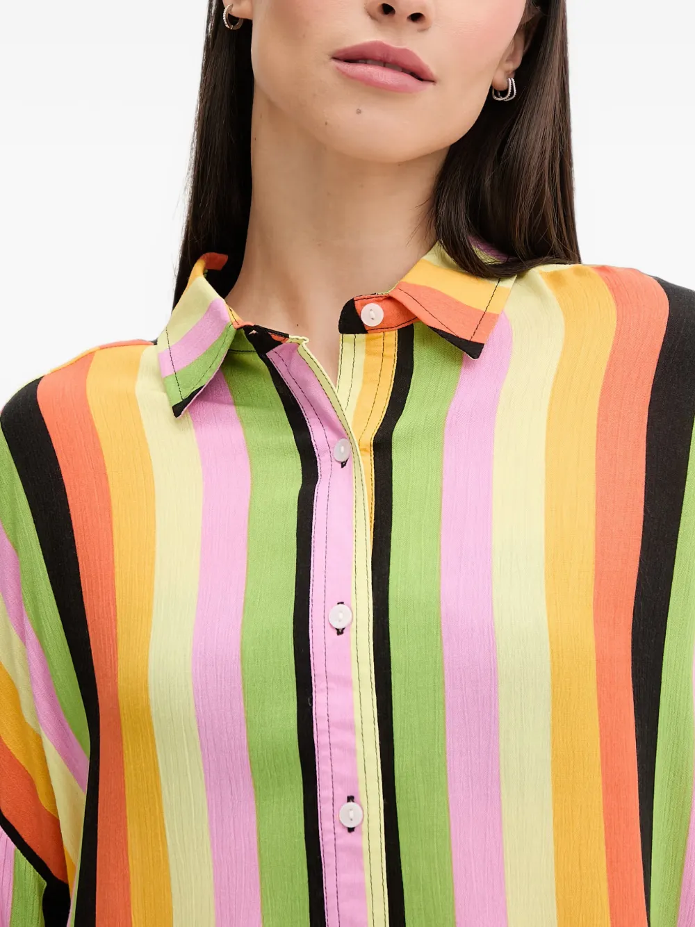 Rip Curl x Farm Rio blouse met verticale streep en lange mouwen Geel