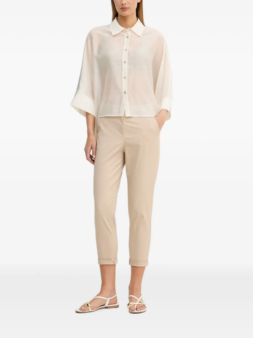 Sisley Cropped broek Beige
