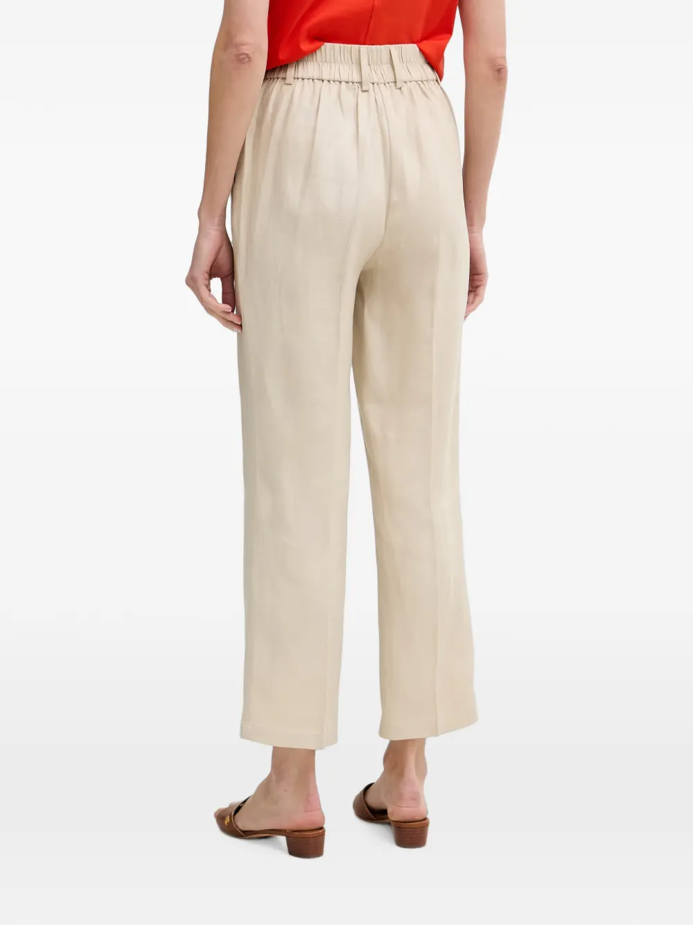 Sisley Broek met elastische taille Beige