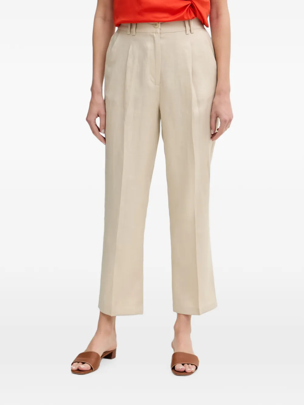 Sisley pleated elasticated-waist trousers