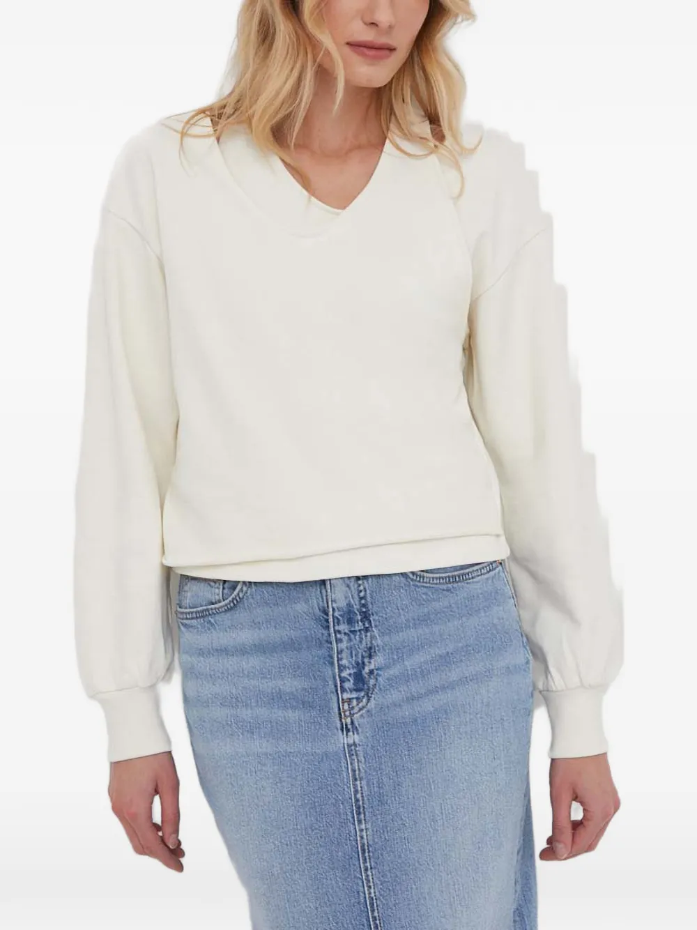 Sisley cut-out layered sweater - Bianco