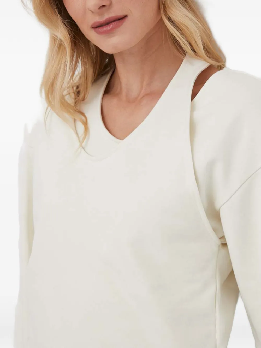 Sisley Gelaagde trui met uitgesneden details Wit