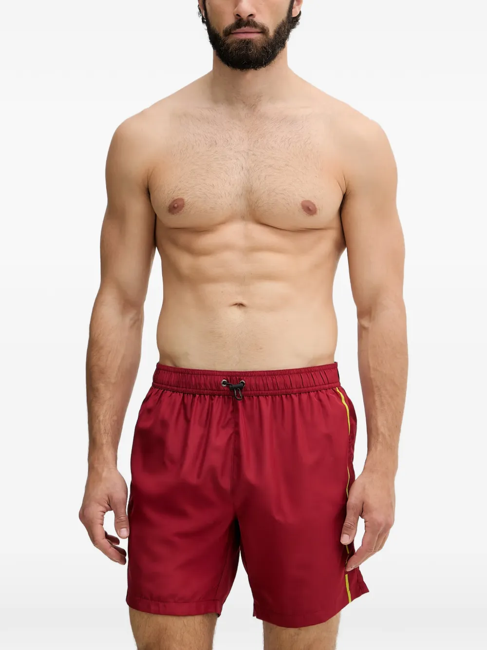 Trussardi Zwembroek met logoprint en trekkoord Rood