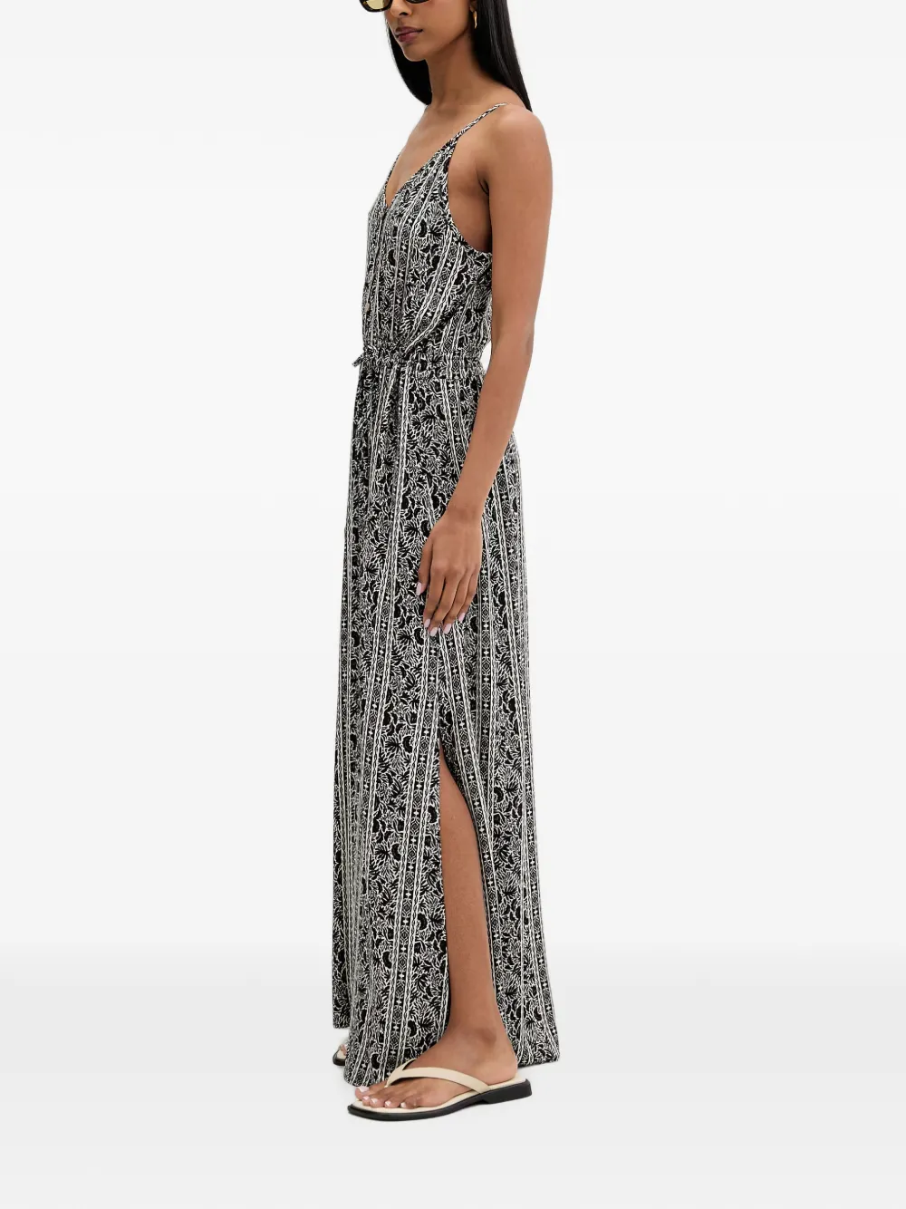 Rip Curl Molokai floral-print button-up maxi dress Zwart