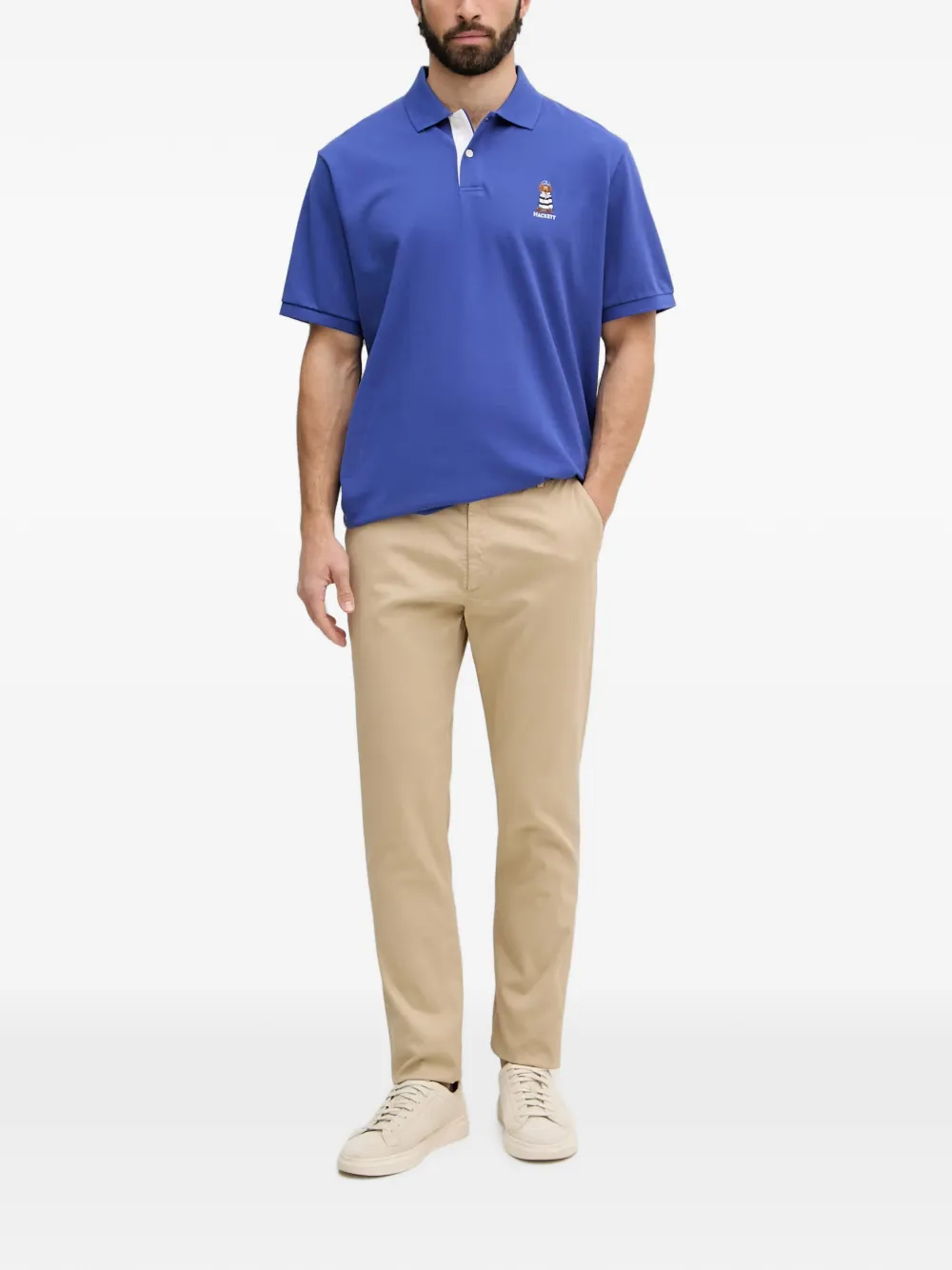 Trussardi logo-embroidered chinos trousers Beige