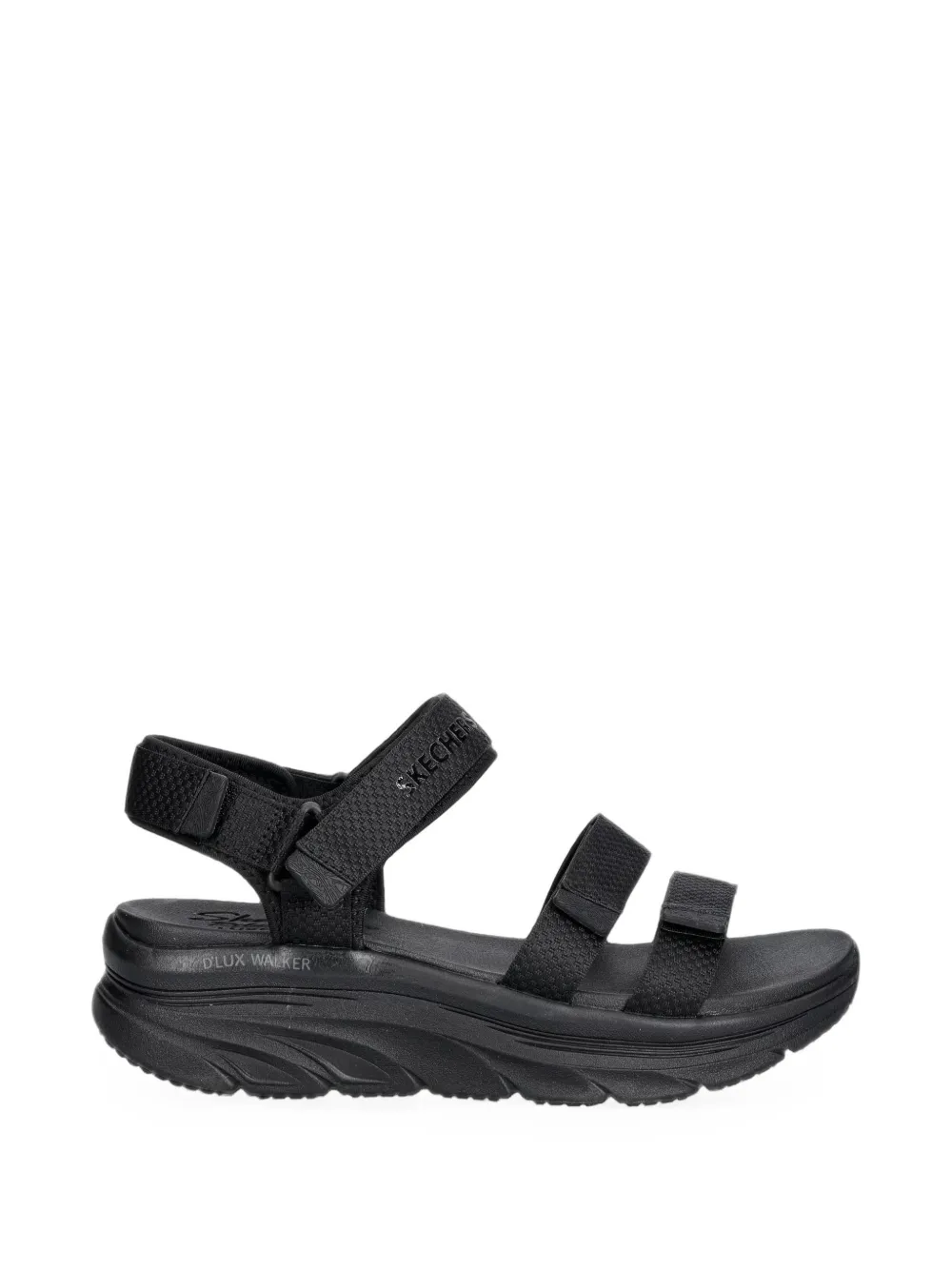 Skechers D'lux Walker Touch-strap Sandals In Black