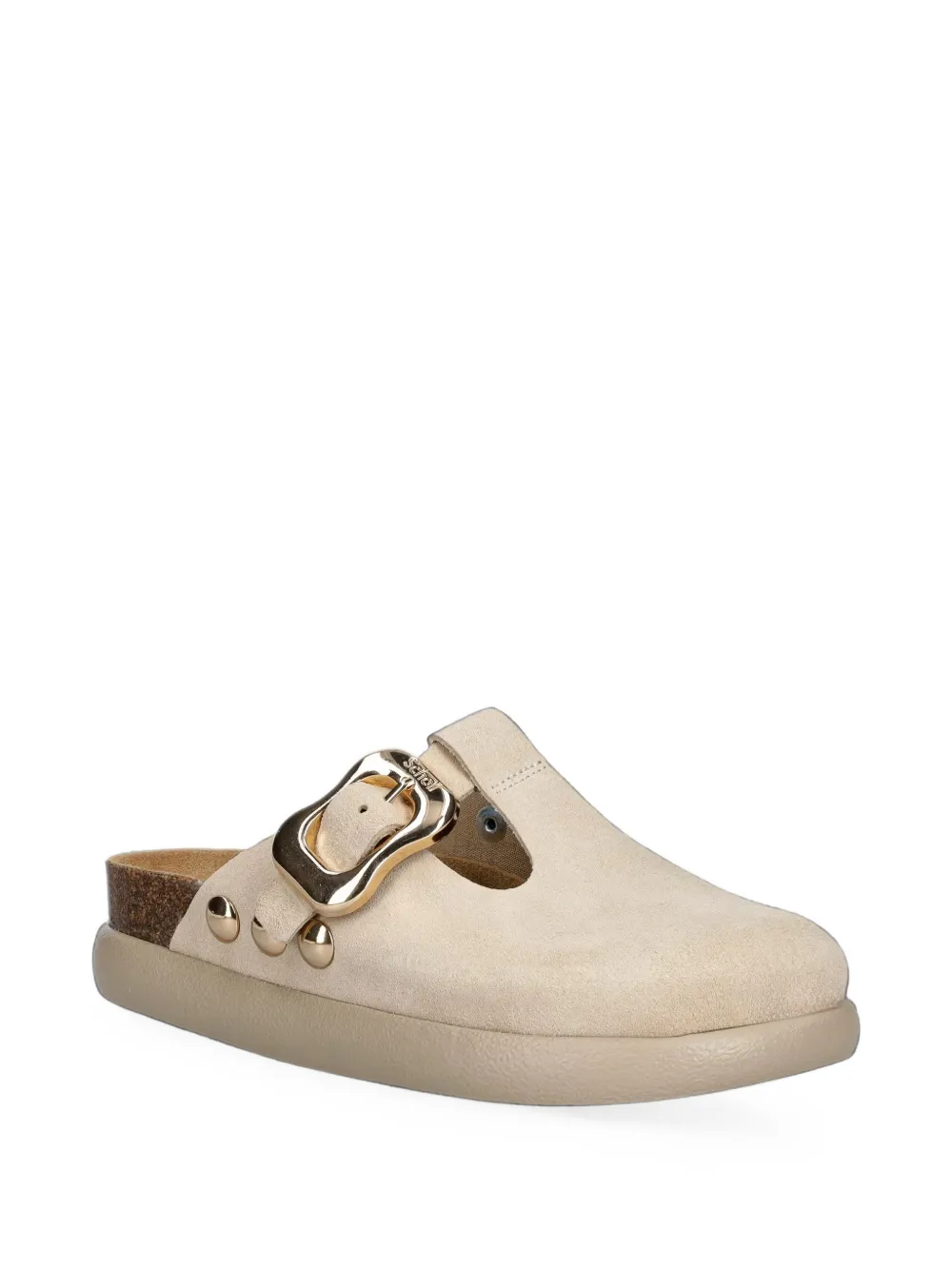 Scholl Flora leather mules Beige