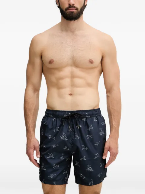 Trussardi greyhound-print drawstring swim shorts