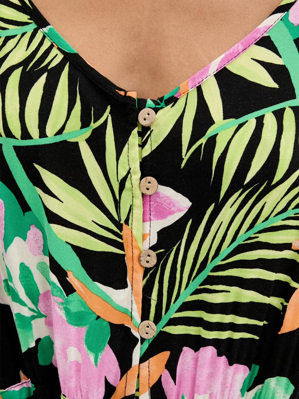 Rip Curl Molokai maxi-jurk met bloemenprint Zwart