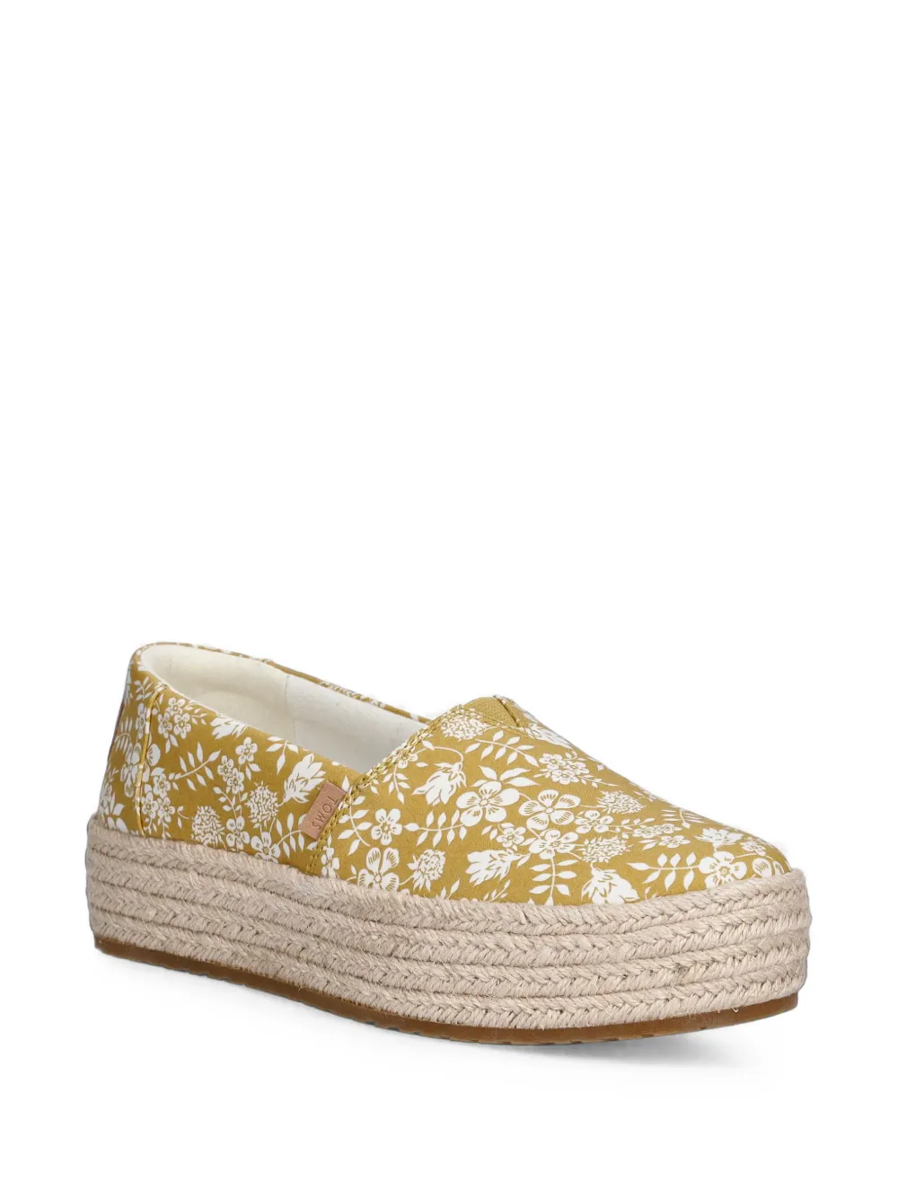 Toms Valencia espadrilles met plateauzool en bloemenprint Geel