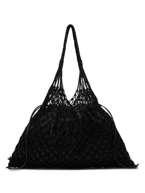 Sisley net-overlay braided-strap tote bag