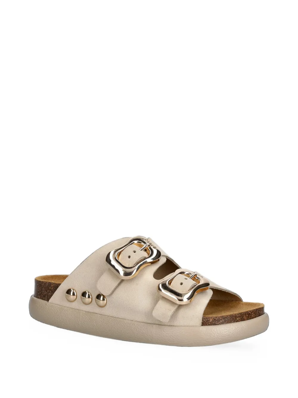 Scholl Flora studded flat sandals Wit