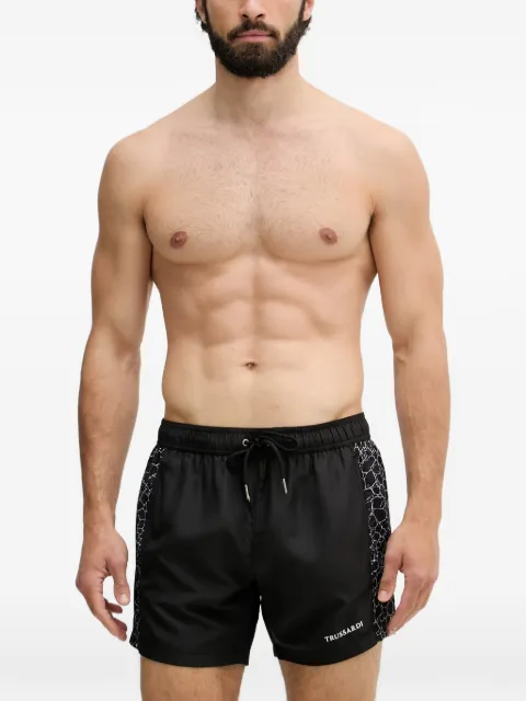 Trussardi logo-print drawstring-waist swim shorts