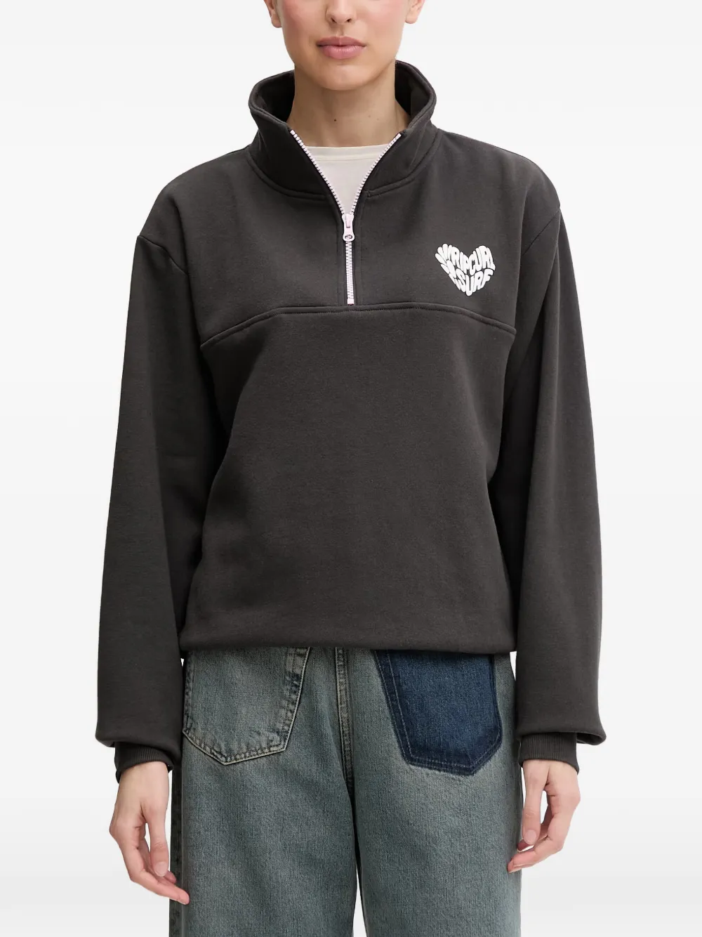 Rip Curl RC Heart logo-print quarter-zip sweatshirt - Nero