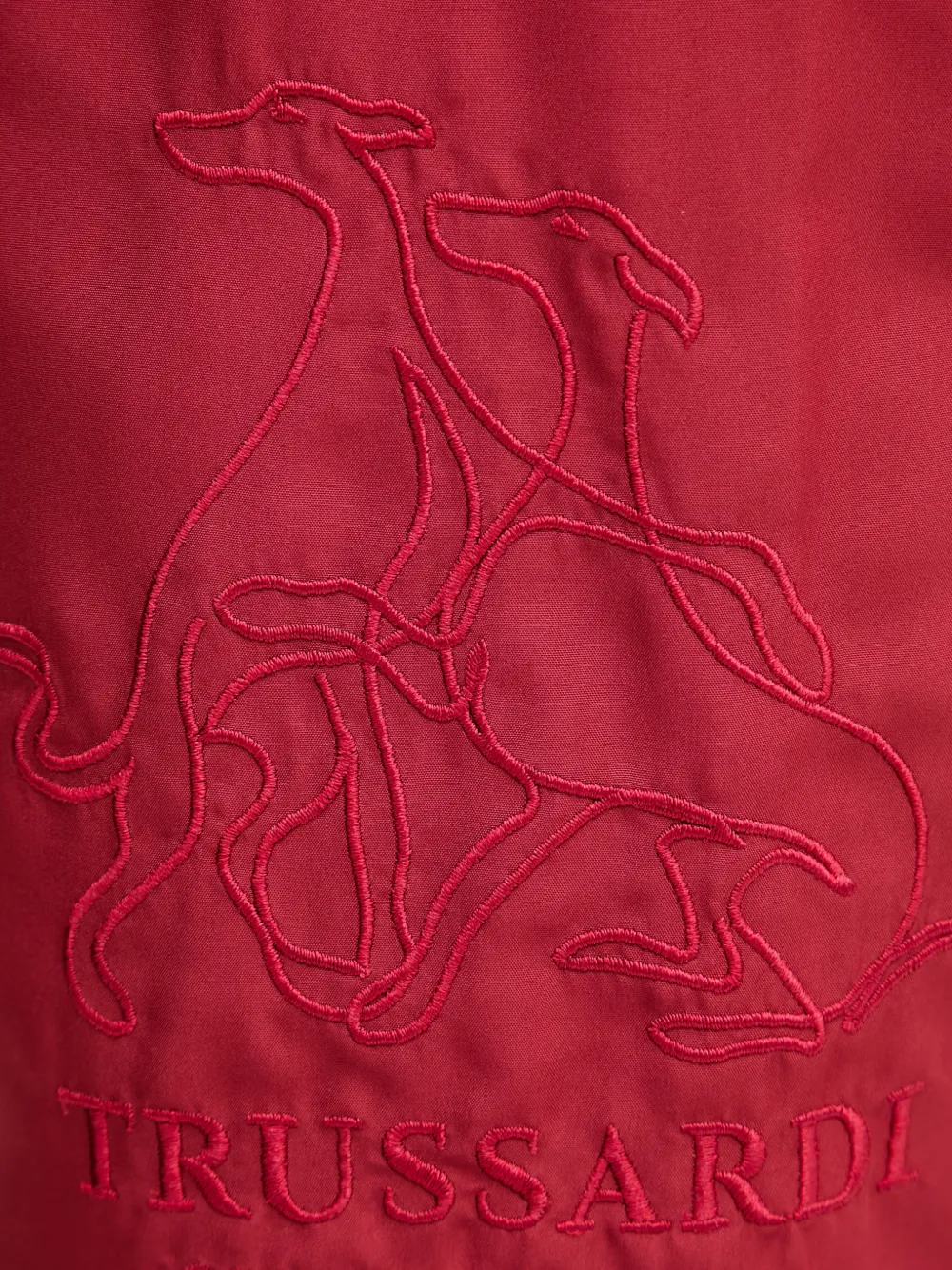 Trussardi Zwembroek met geborduurd logo Rood