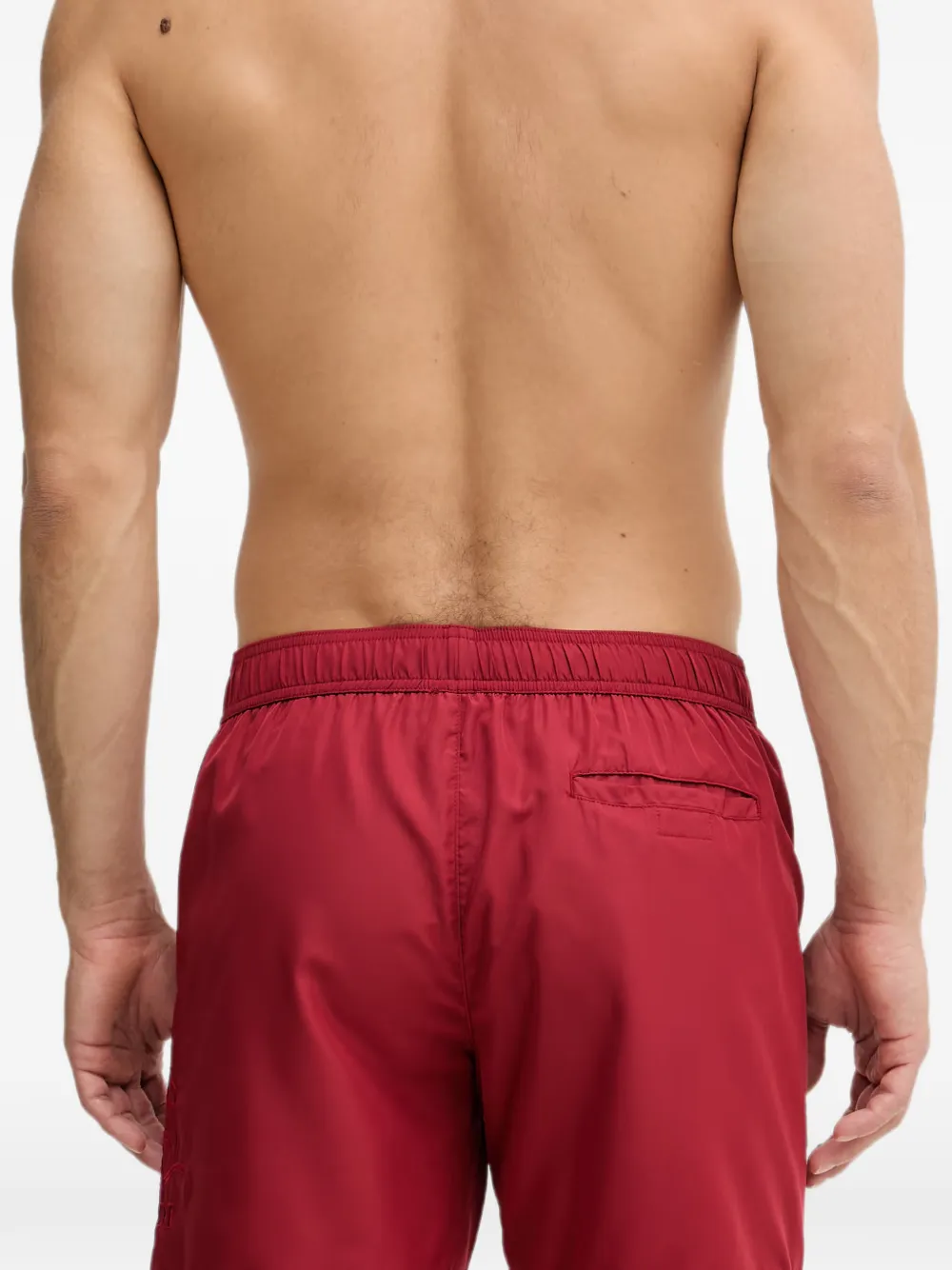 Trussardi Zwembroek met geborduurd logo Rood