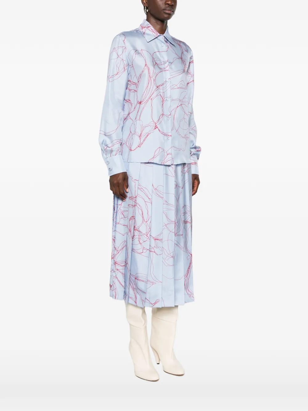 Fabiana Filippi blouse met abstracte print Blauw