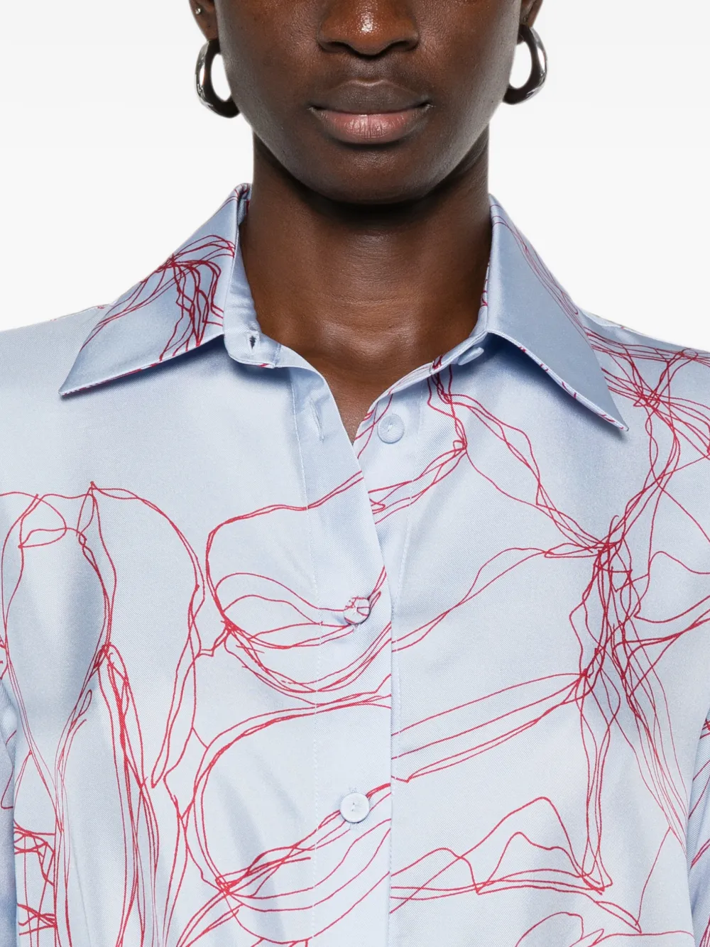 Fabiana Filippi blouse met abstracte print Blauw