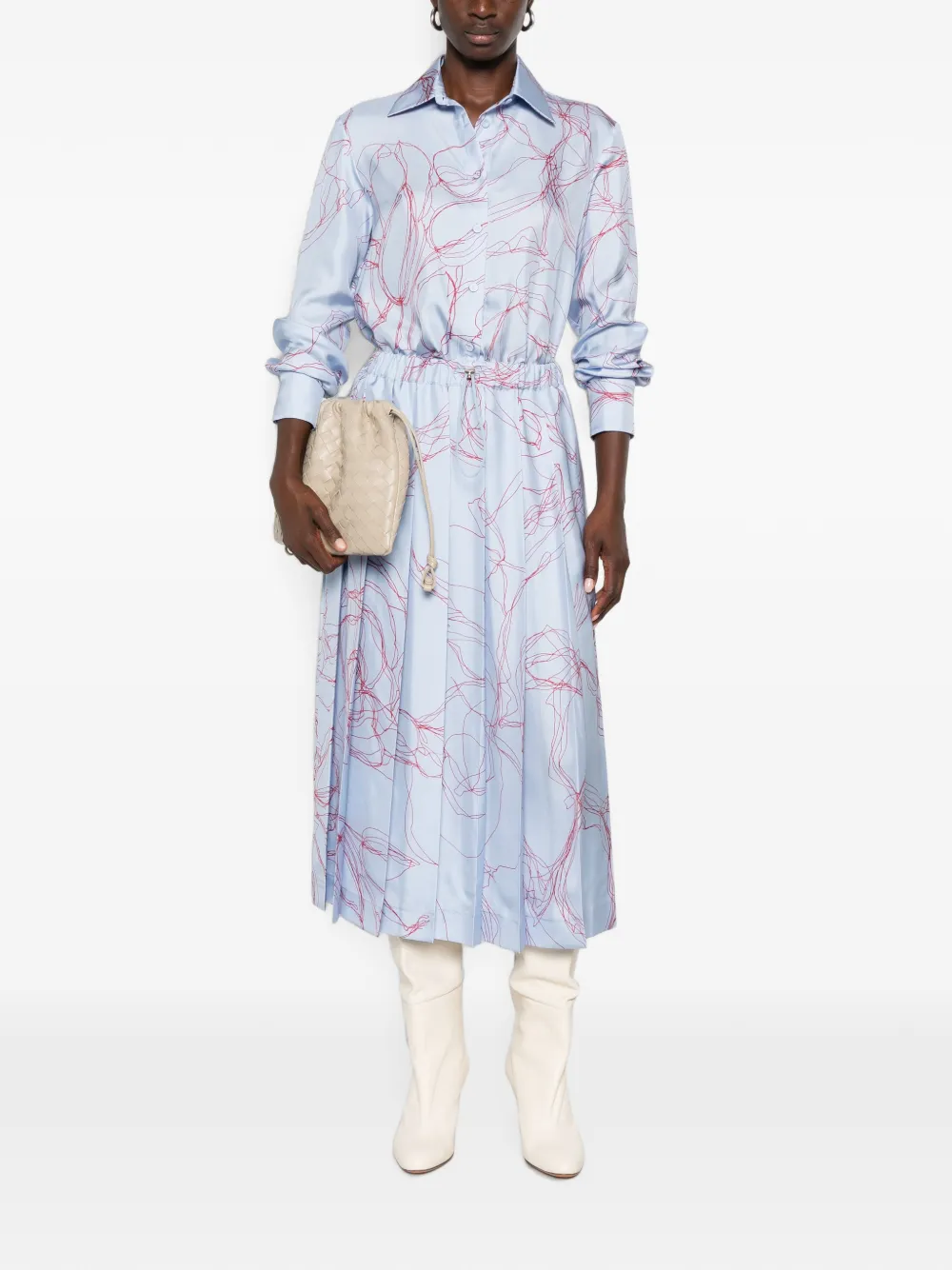 Fabiana Filippi blouse met abstracte print Blauw