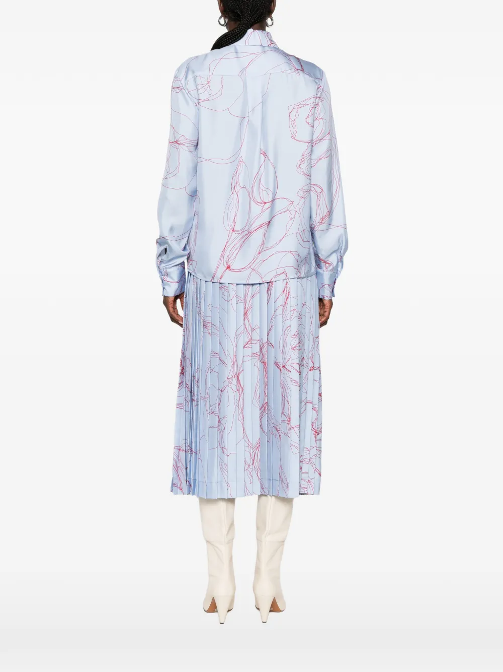 Fabiana Filippi blouse met abstracte print Blauw