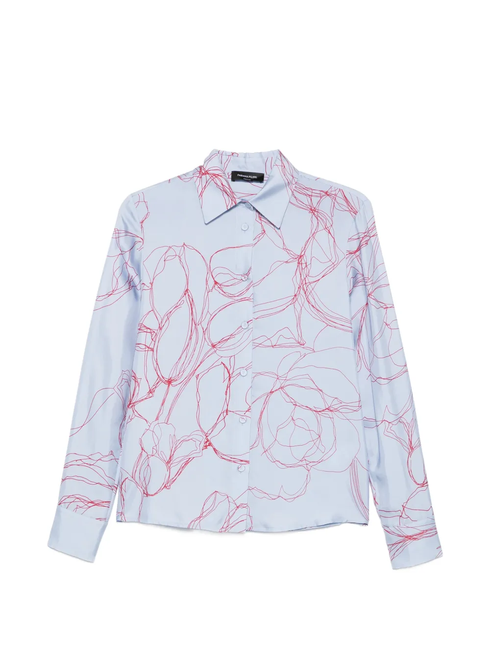 Fabiana Filippi abstract-print long-sleeve shirt - Blau