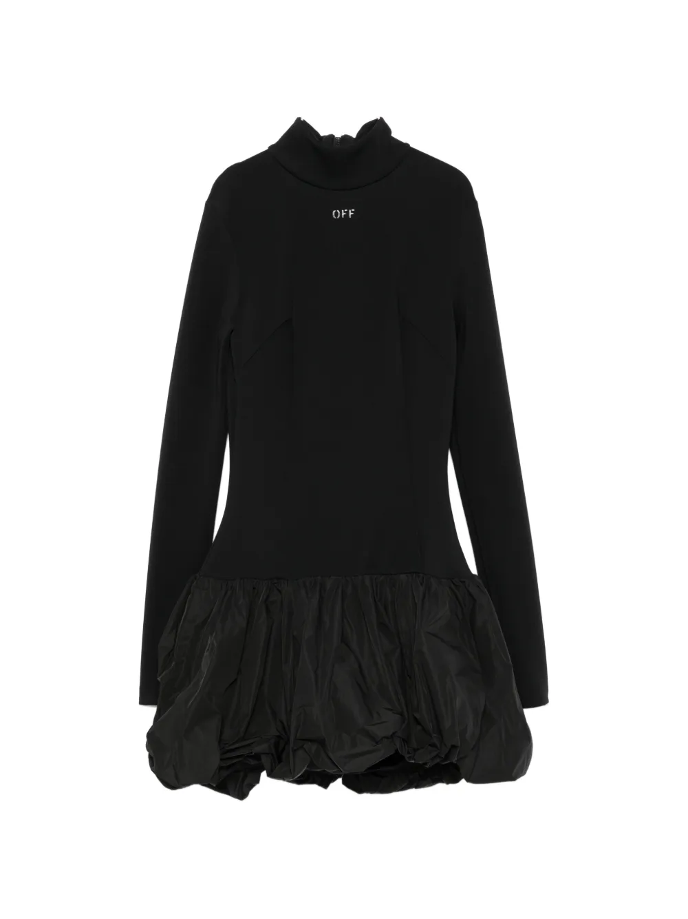 Off-White high-neck puff-skirt mini dress - Schwarz