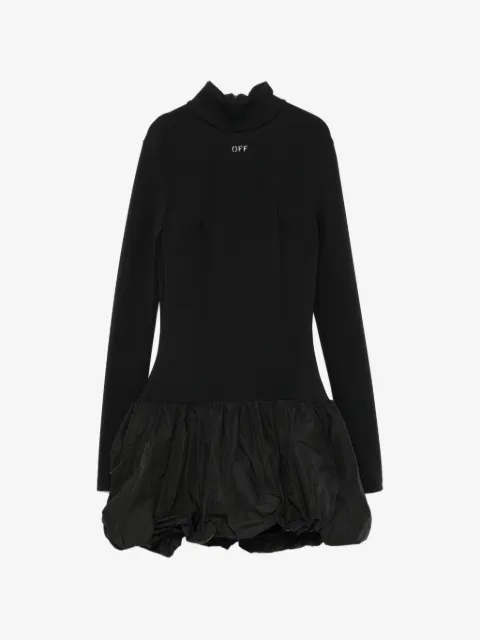 Off-White high-neck puff-skirt mini dress