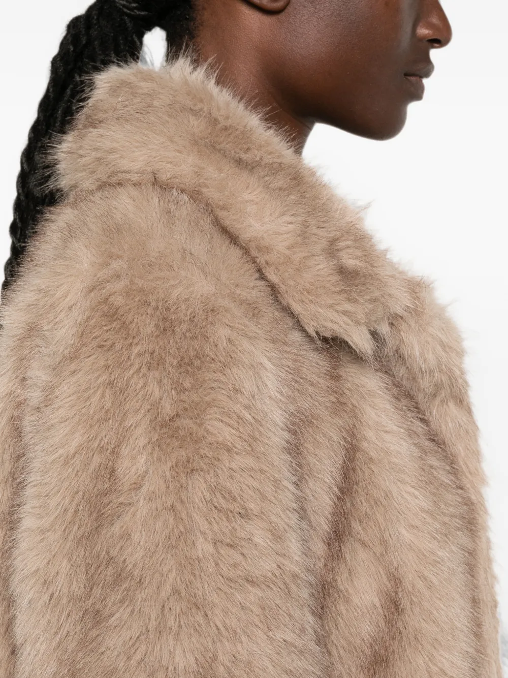 'S Max Mara Jas met kraag van imitatiebont Bruin
