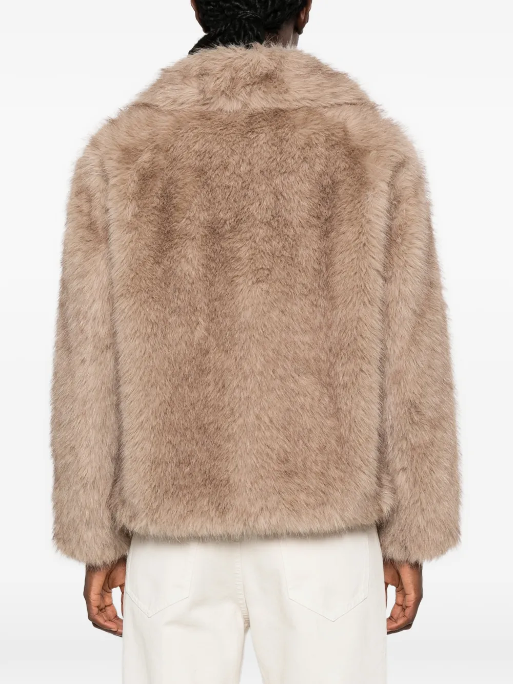 'S Max Mara Jas met kraag van imitatiebont Bruin