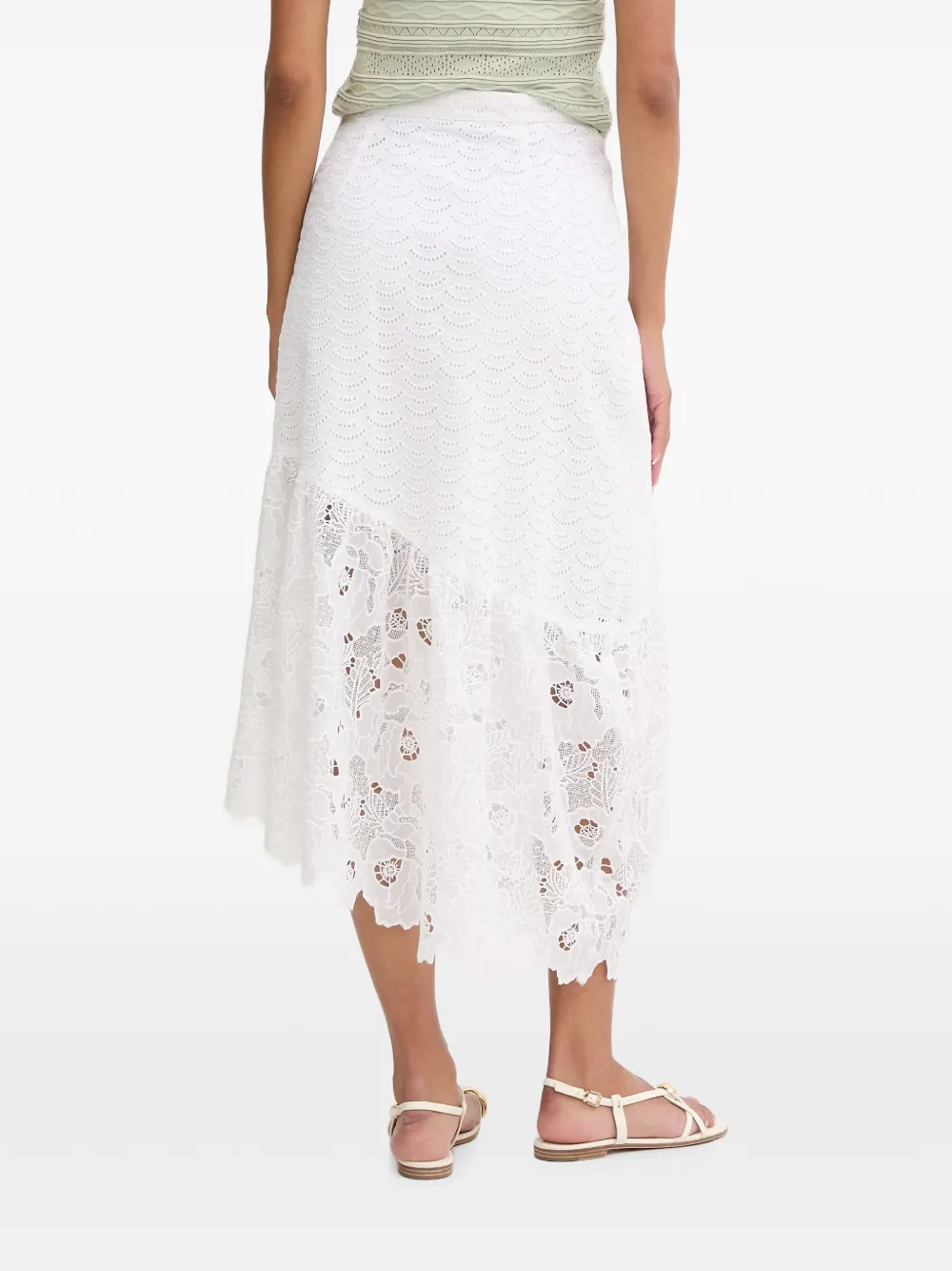 GUESS USA Midi-rok met ringlets Wit