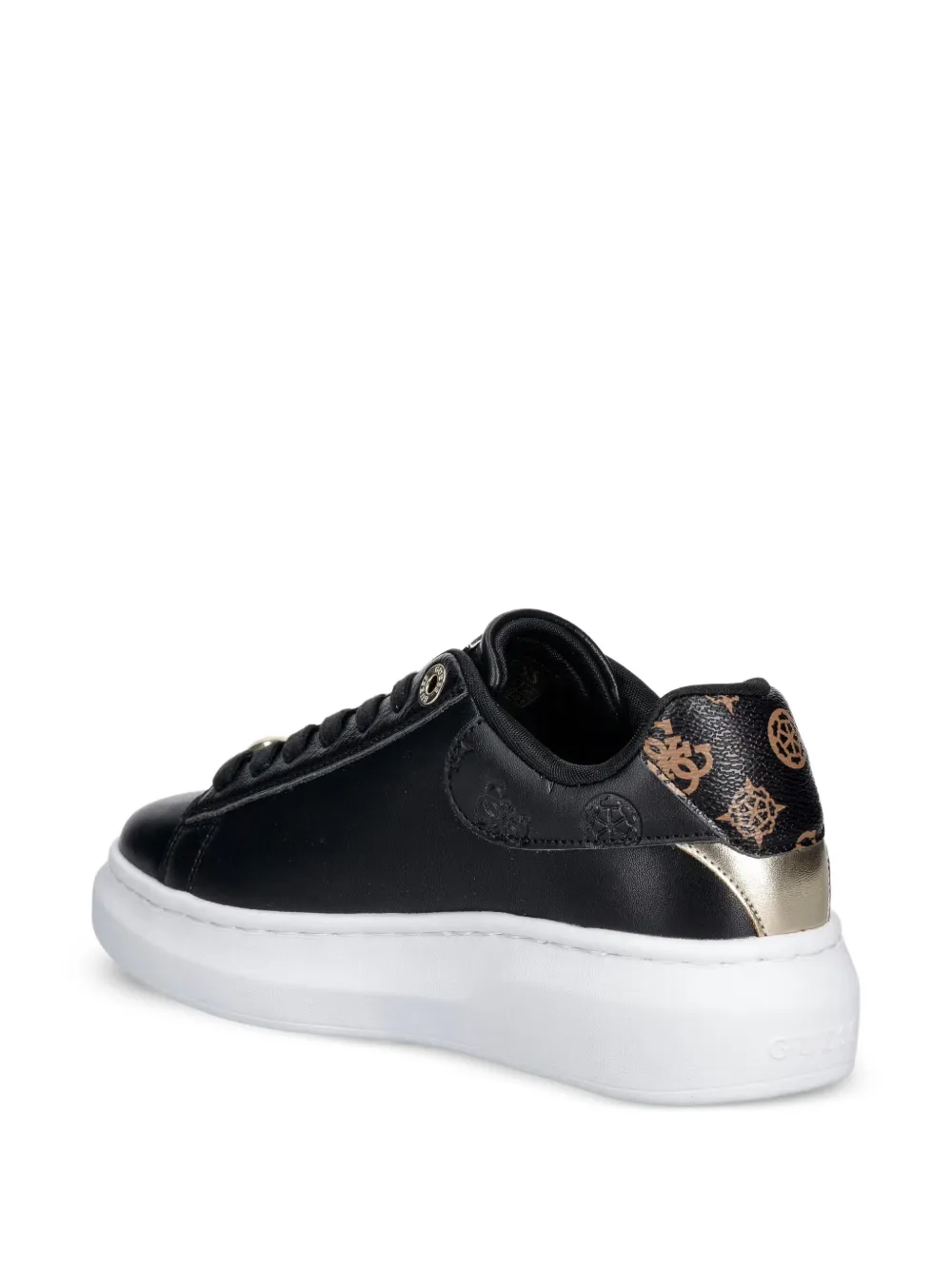 GUESS USA Fireup genuine-leather sneakers Zwart