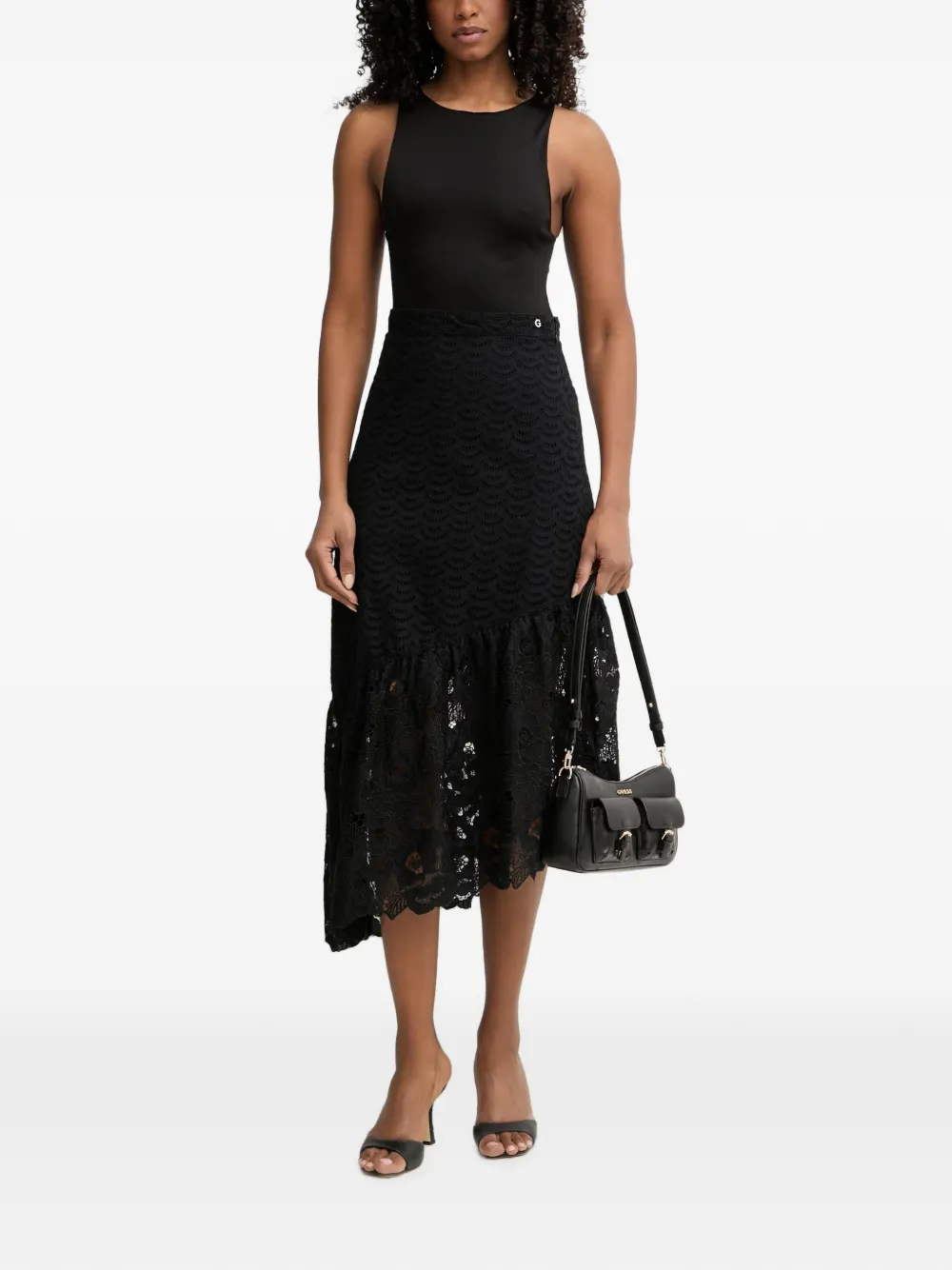 GUESS USA Rok met ruche Zwart