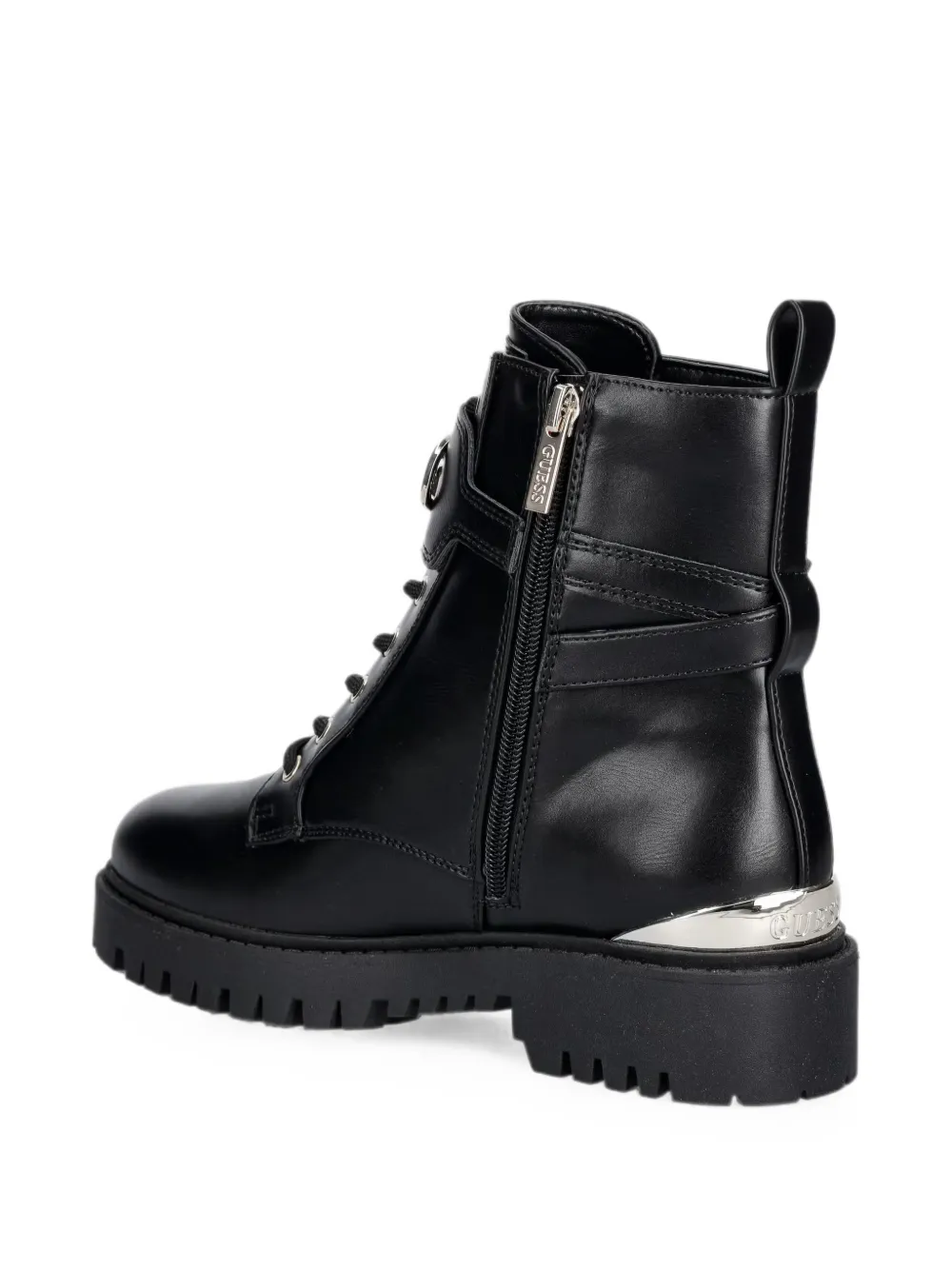 GUESS USA buckle-fastening lace-up boots Zwart