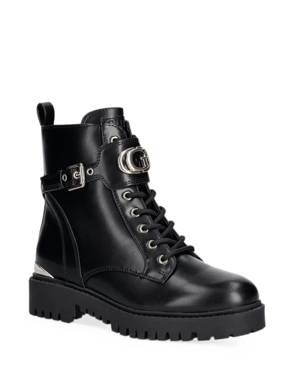 GUESS USA buckle-fastening lace-up boots Zwart