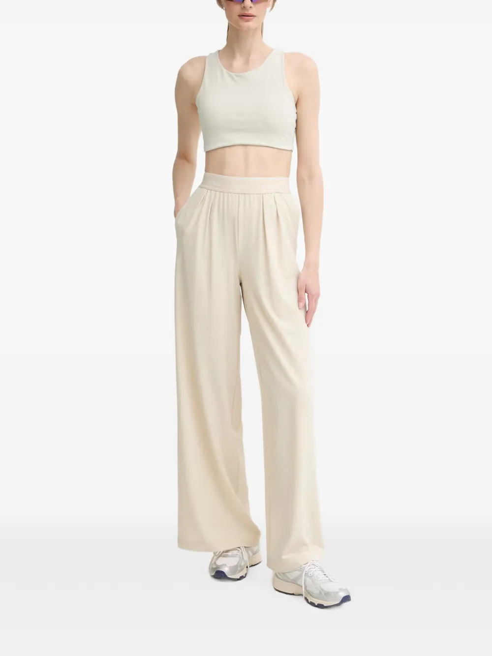 GUESS USA Broek met logoband Beige