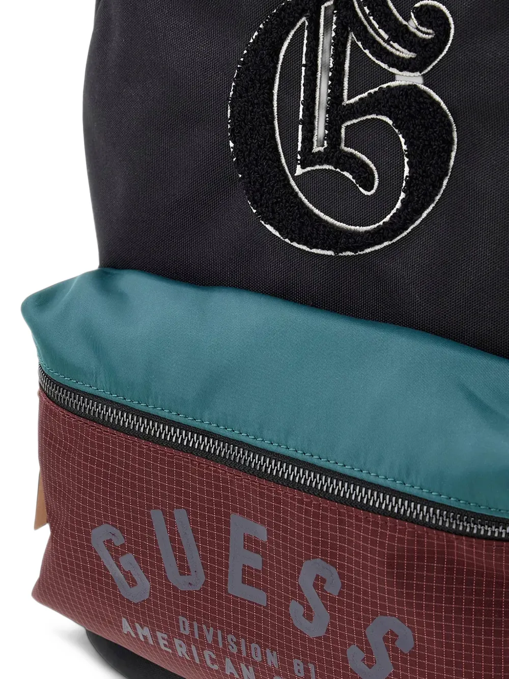 guess kids logo-patch panelled backpack Zwart