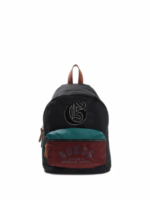 guess kids logo-patch panelled backpack