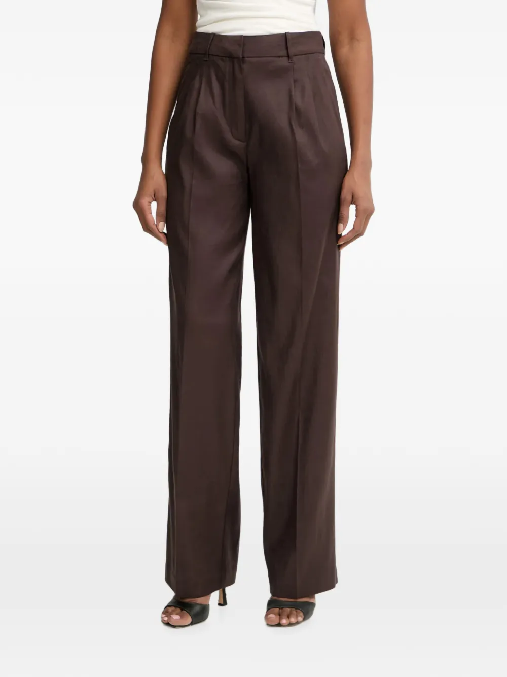 GUESS USA linen-blend pants - Marrone