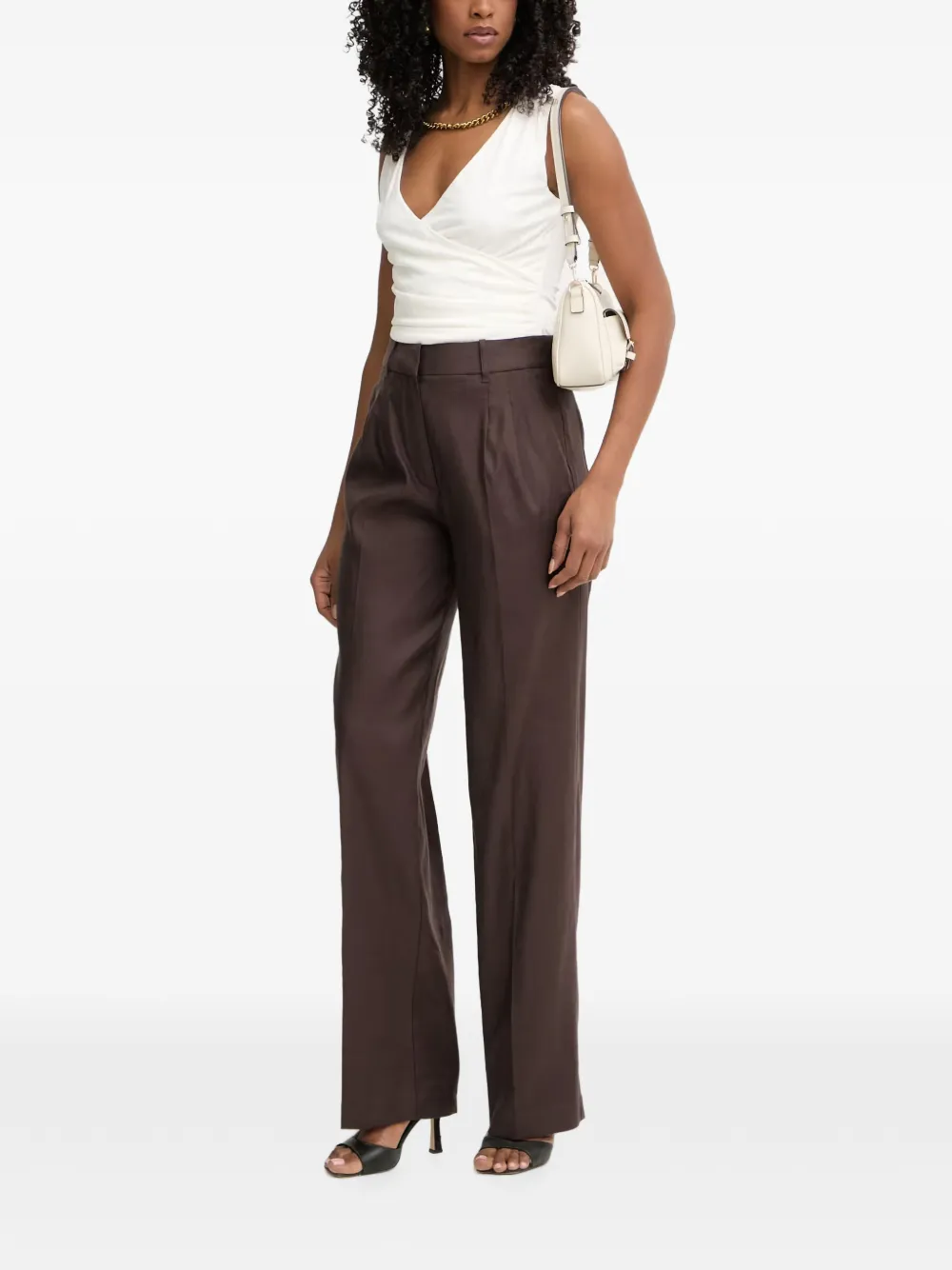 GUESS USA Broek van linnenblend Bruin