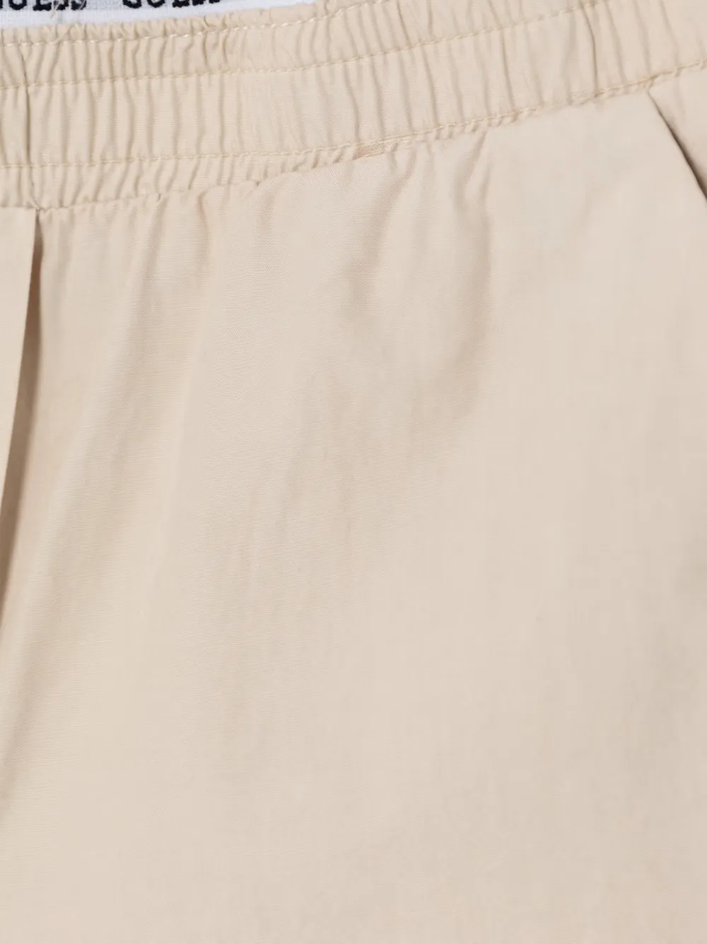 guess kids logo-waistband wide-leg trousers Beige