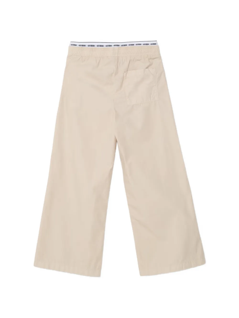 guess kids logo-waistband wide-leg trousers Beige