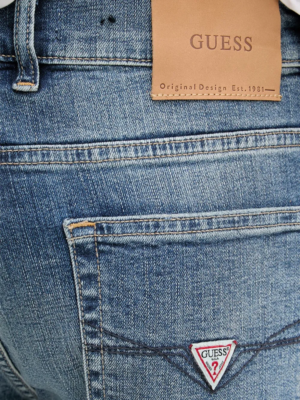 GUESS USA Straight jeans met vervaagd effect Blauw
