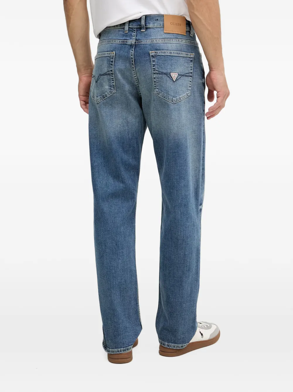 GUESS USA Straight jeans met vervaagd effect Blauw