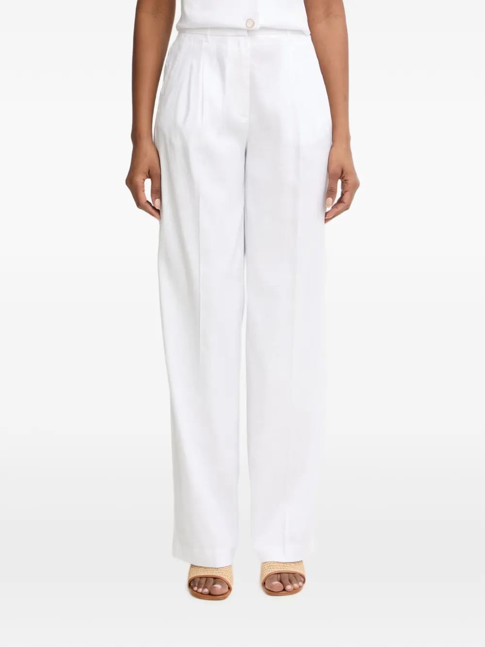 GUESS USA pleated wide-leg trousers - Weiß