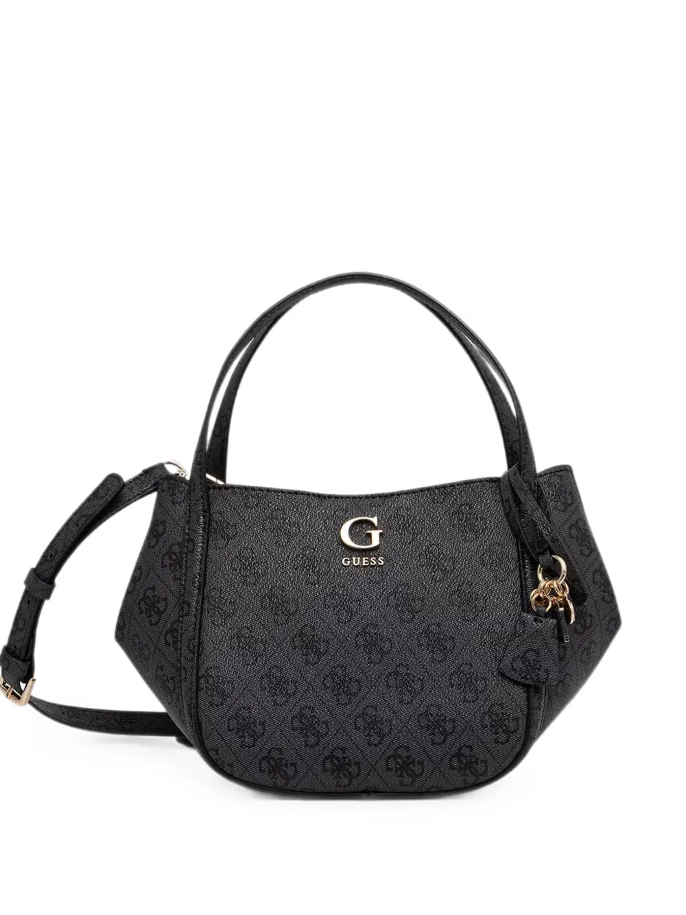 GUESS USA Borsa a spalla con placca logo - Nero